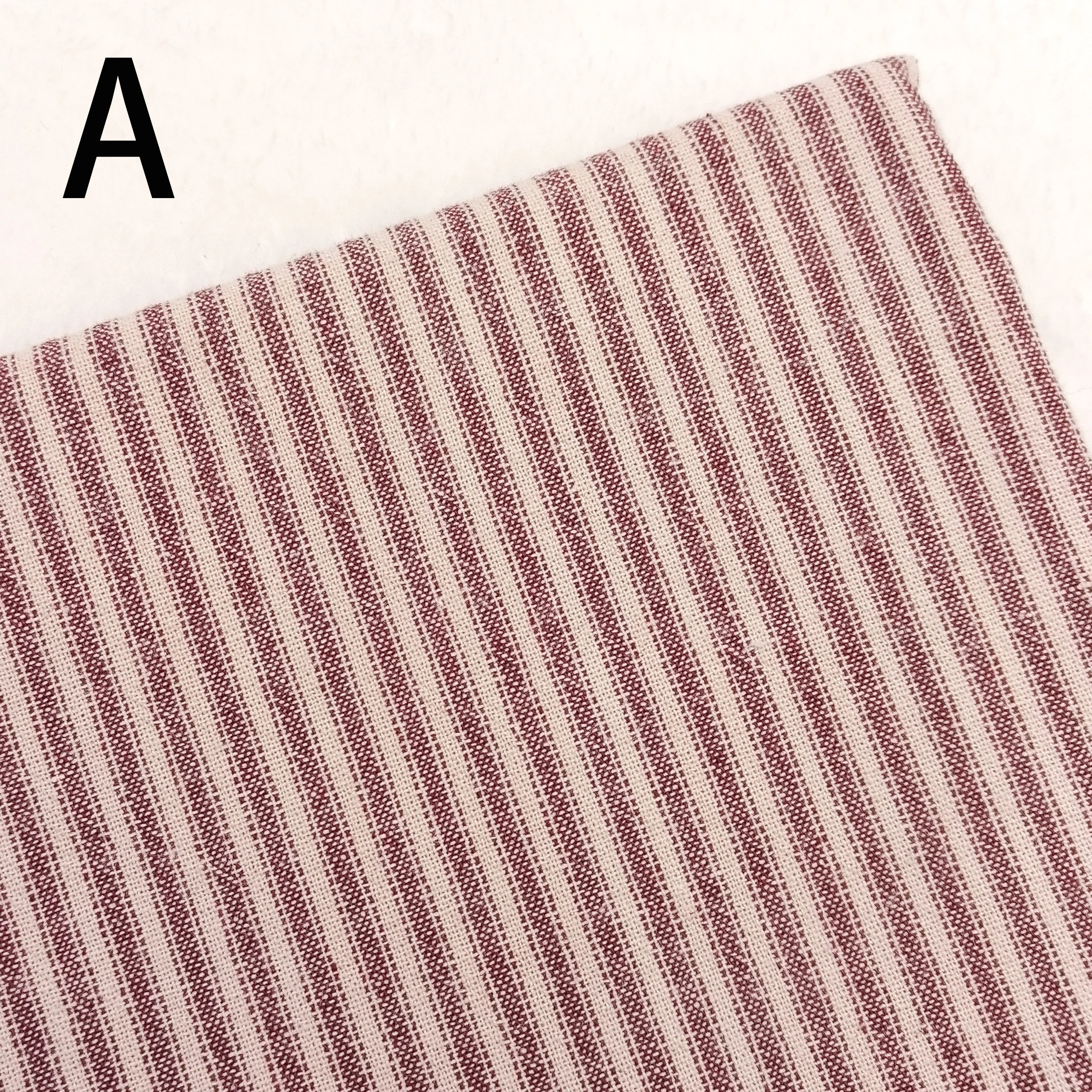 Striped grid yarn-dyed first dye woven cotton plaid brocade patchwork quilt craft fabric cloth DIY stitch sew doll clothes