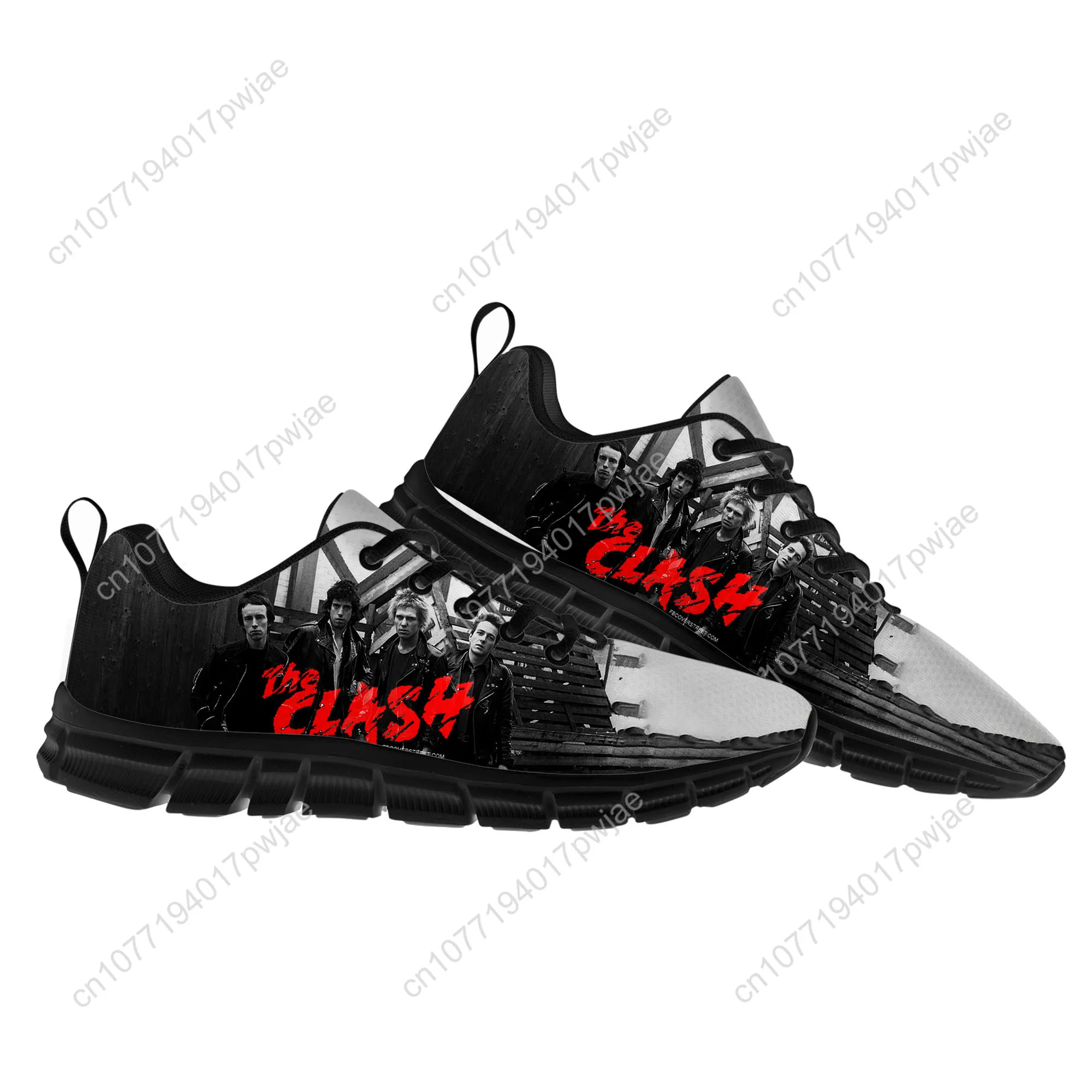 أحذية رياضية مسطحة من The Clash Rock Band للرجال والنساء أحذية رياضية كاجوال للمشي لمسافات طويلة أحذية رياضية مصممة خصيصًا