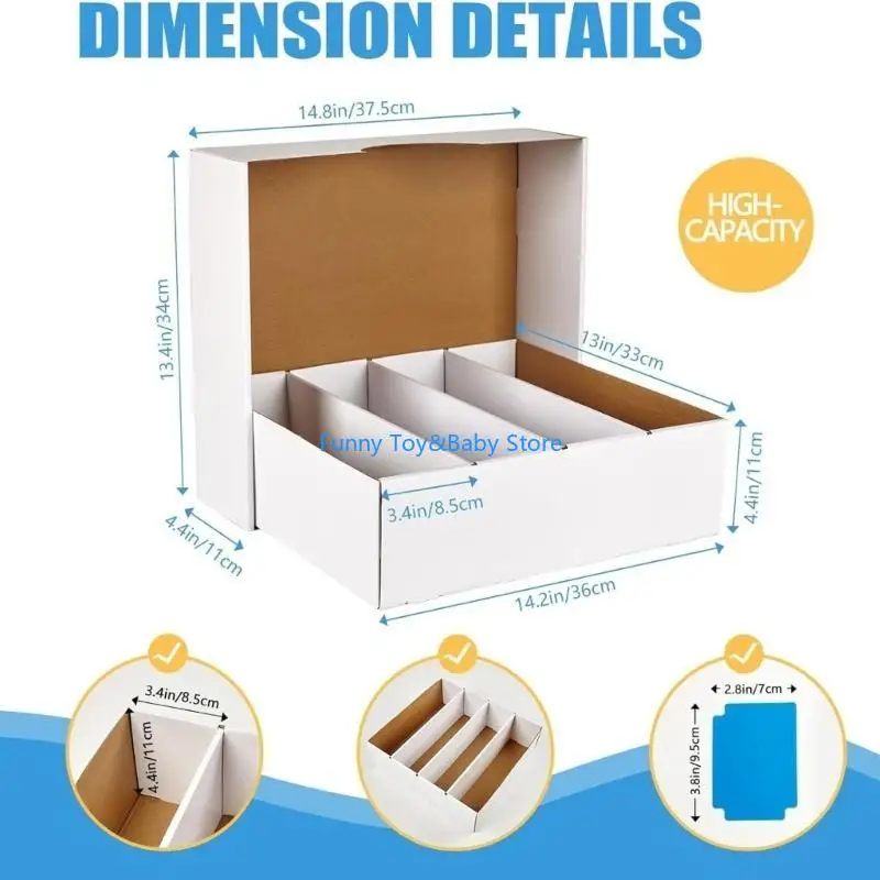 Easy Assembly Card Keeper Box for Game Cards Storage Paper Design Customizable Exterior Card Organization Holder C90B