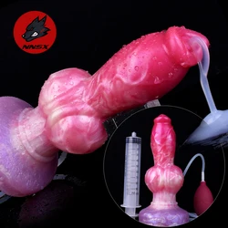 NNSX Soft Huge Penis Ejaculating Dildo with Strong Sucker Animal Spraying Dick Buttplug for Women Squirting Dildos Adult Sex Toy