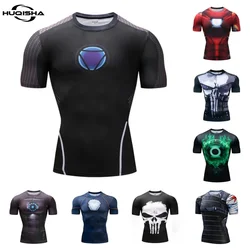 Superhero Ironman Tshirt childrens role-playing T-shirt boys/men's summer comic show party wear street T-shirt parent-child wear