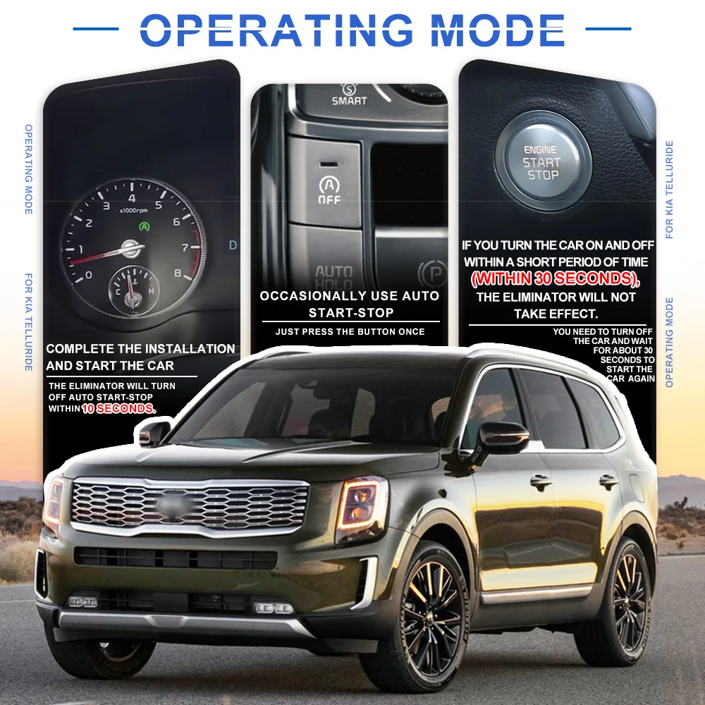 IdleStop&GoSystem Auto Start Stop Delete/Eliminator/Disabler Device Harness for 2020 2021 2022 2023 + Kia Telluride