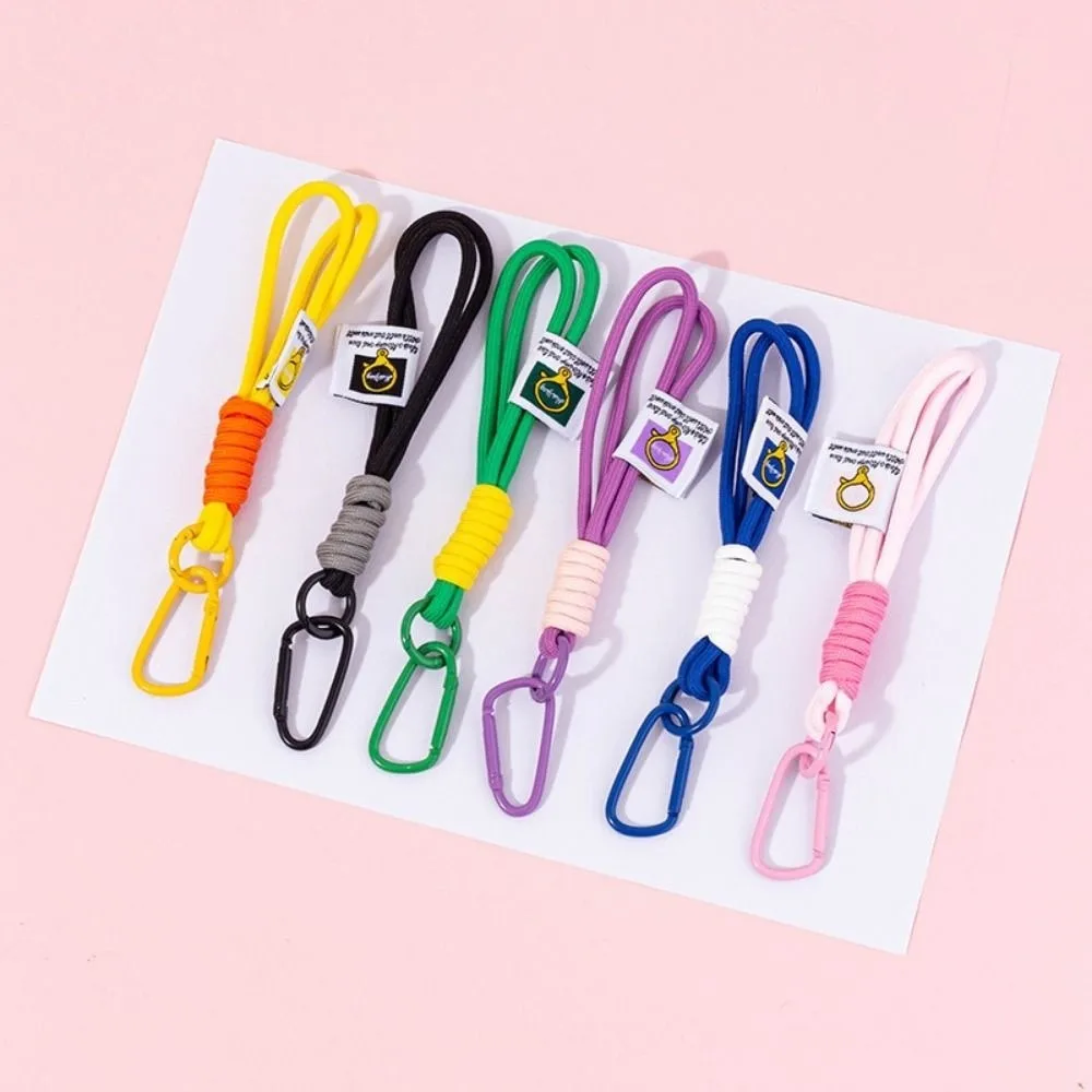 Nylon Woven Wrist Strap Hand Lanyard 10Colors 14cm Cell Phone Luxury Hanging Rope With Mountaineering Buckle