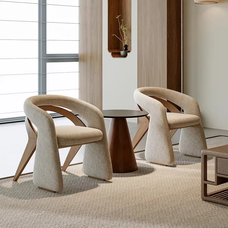 Italian Light Luxury Solid Wood Reception Negotiation Table And Chair Combination Designer Hotel Lobby Clubhouse Lounge Area One
