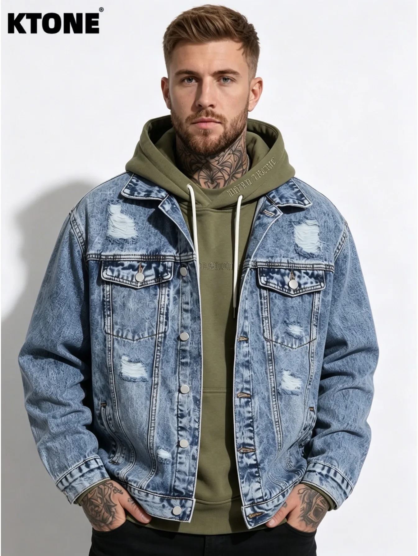 

Simple Daily Denim Outerwear For Men Casual Travel Jacket No Extra Decorative Craft Not Hoodie Item