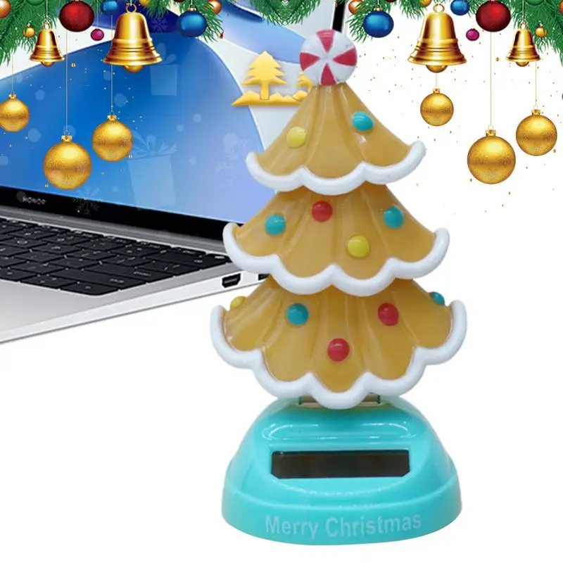 Solar Dashboard Figures Christmas Solar Dancing Toy Christmas Tree Novelty Moving Christmas Tree For Desk Windowsill Car