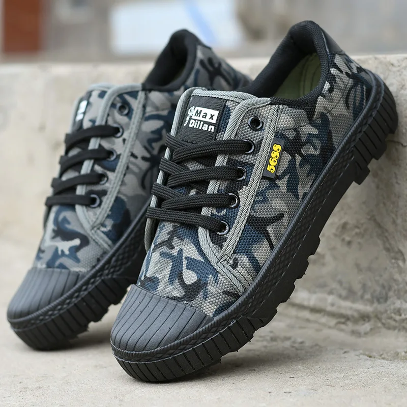 Canvas men's wear-resistant sports shoes, lace up walking shoes, mountaineering work tactics, men's casual shoes