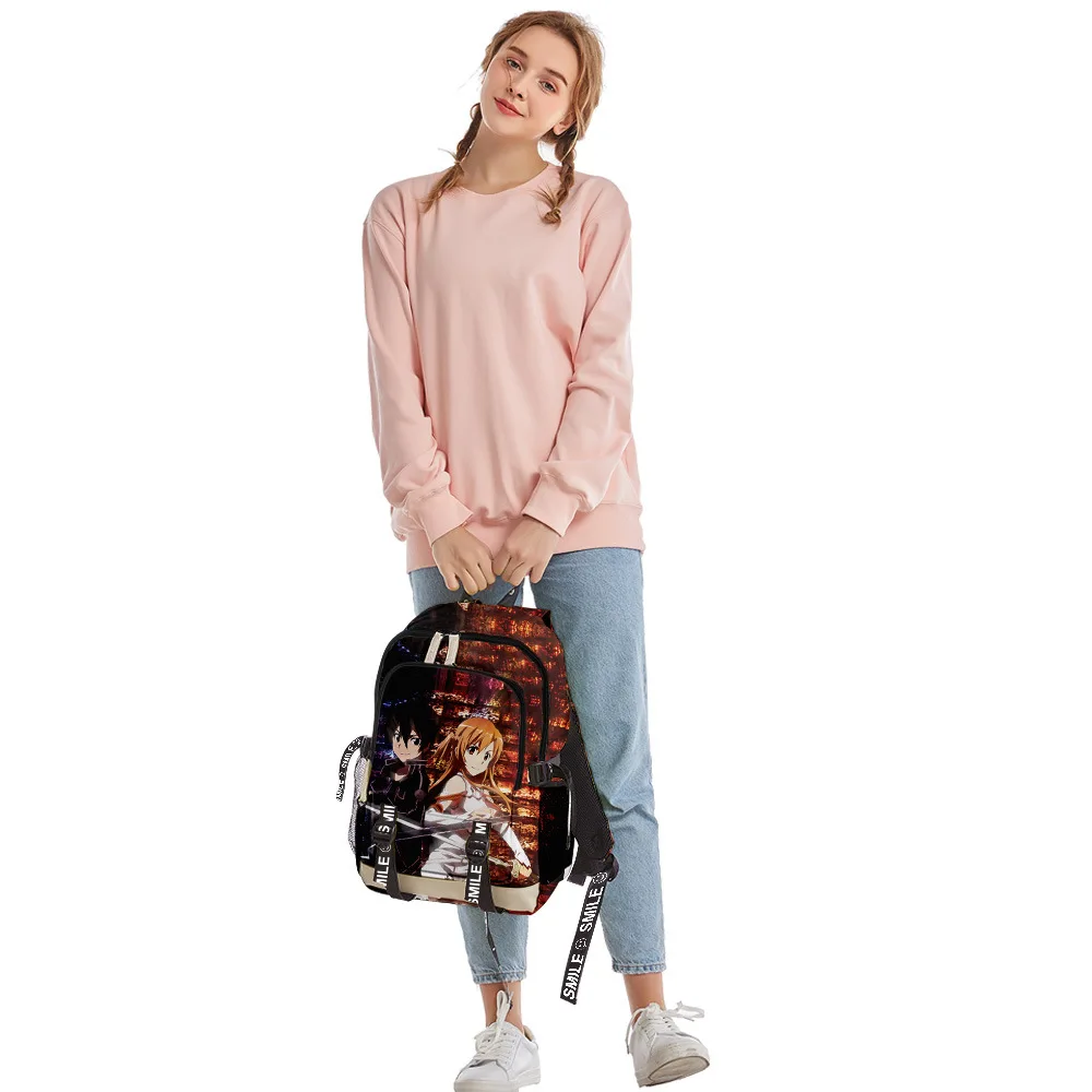 Fashion Youthful School Bags Unisex Sword Art Online Travel Bags 3D Print Oxford Waterproof Notebook multifunction Backpacks