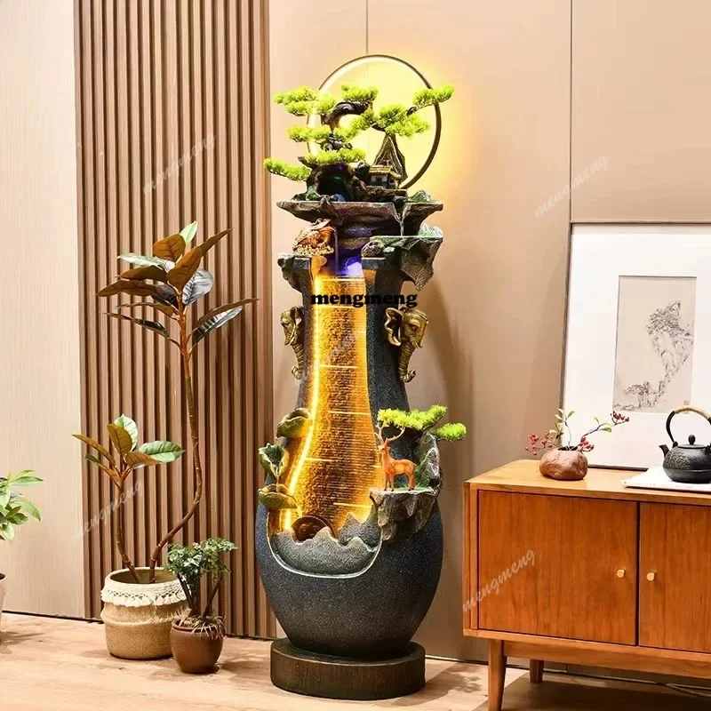A4567 Flowing Tea Room Circular Feng Shui Wheel Landing Balcony Landscape Garden Rockery Decoration