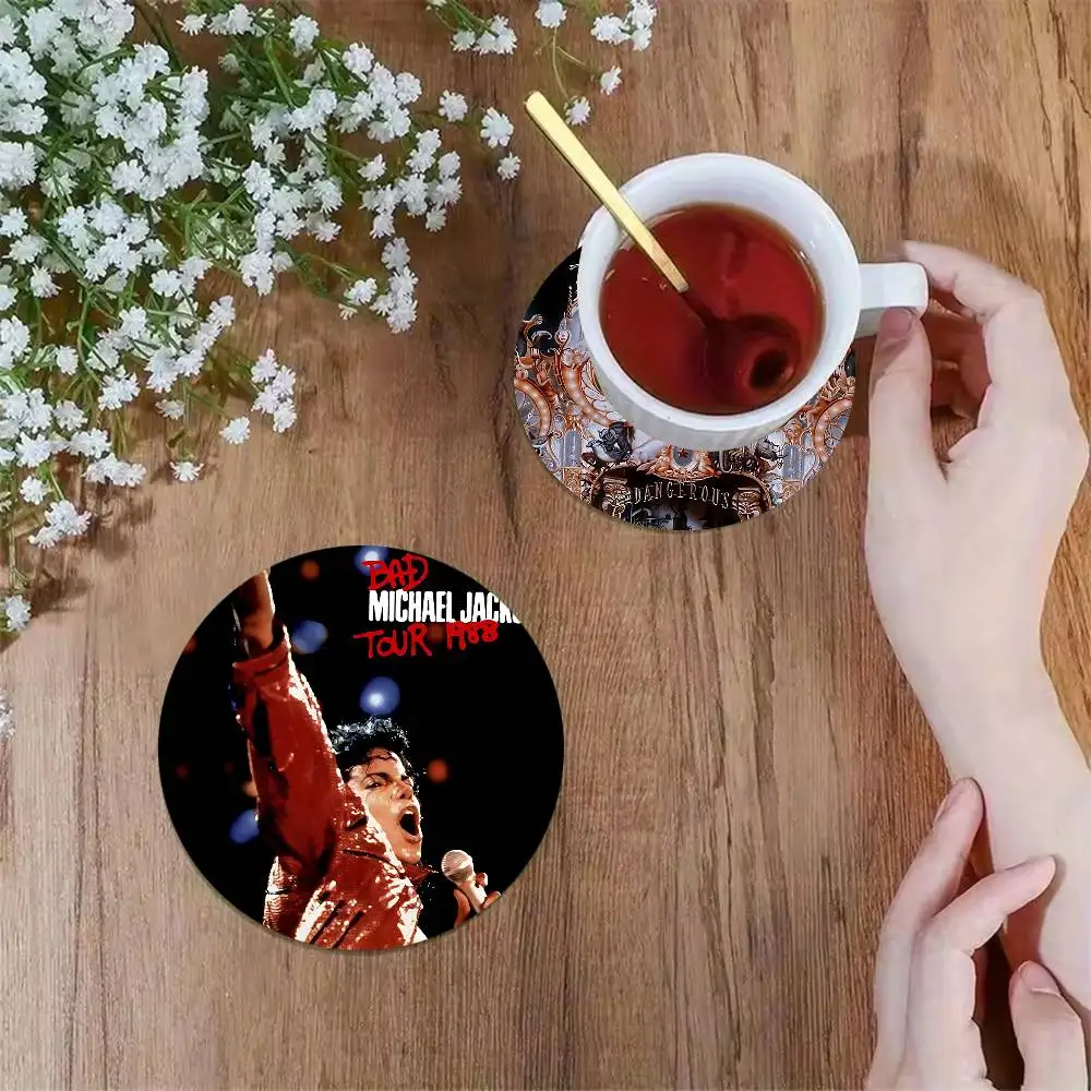 Pop Singer Michael Jackson 1pc Pattern Coaster Tea Cup Heat Insulation Pad Anti-scalding Anti-slip Table Bowl Plate Mat