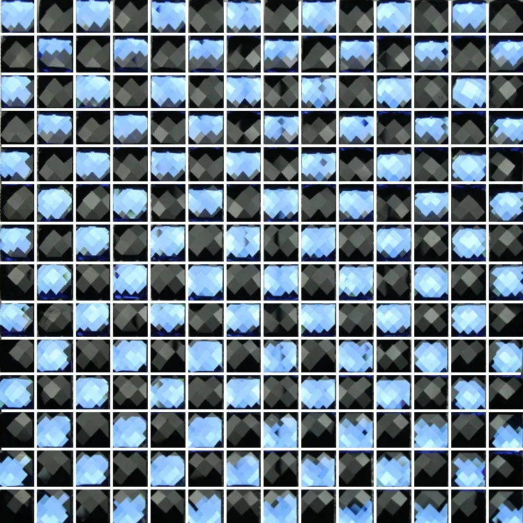 

13 edges beveled Crystal Diamond black blue Glass Mosaic Tiles for wall showroom KTV Display cabinet DIY decorate