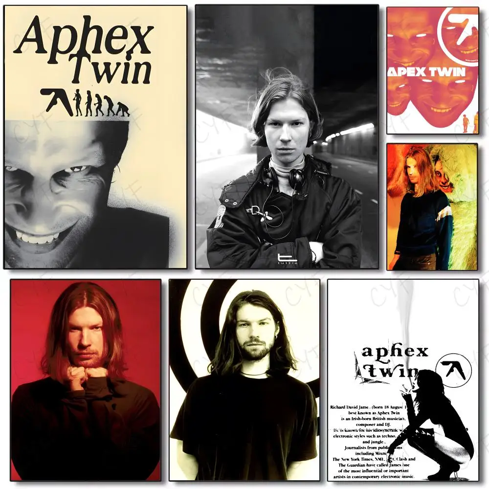 Musician Electronic Aphex Twin Poster Painting Wall Art Mural for Living Room Home Decor and Gifts