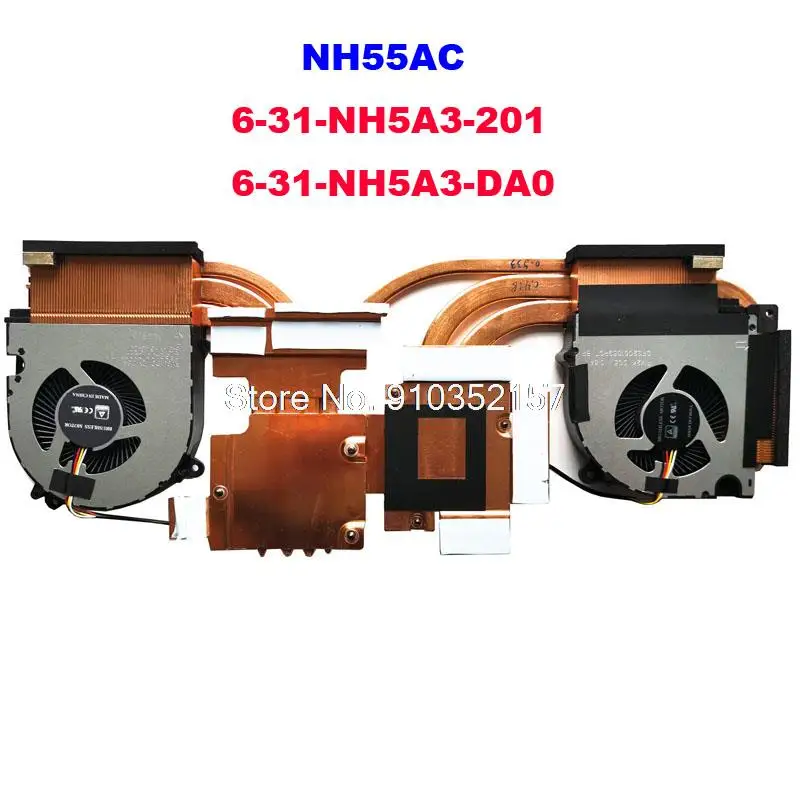 CPU GPU FAN&Heatsink For CLEVO NH55AC 6-31-NH5A3-201 6-31-NH5A3-DA0 FMGJ FM2K DFS2001059P0T-FM2K DFS240012CQ0T-FMGJ DC12V 0.80A