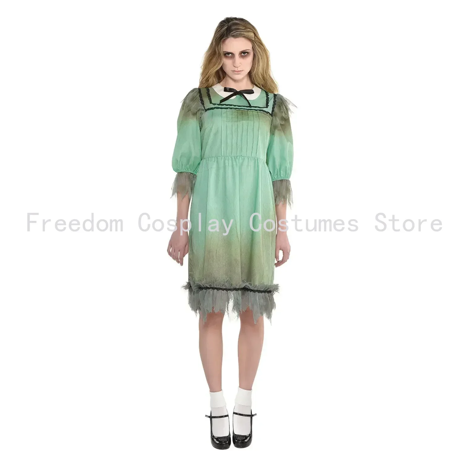 Movie Girl Shining Twin Dress Cosplay Costume Lisa Louise Summer Doll Collar Short Sleeve Lolita Outfits for female Halloween