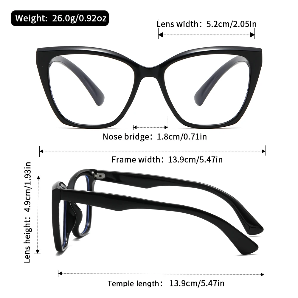 نظارات Oyalie الكلاسيكية بإطار متعدد الألوان، بتصميم رائع وخطوط ناعمة لتعديل ملامح الوجه، مناسبة للمطابقة مع المناسبات والملابس