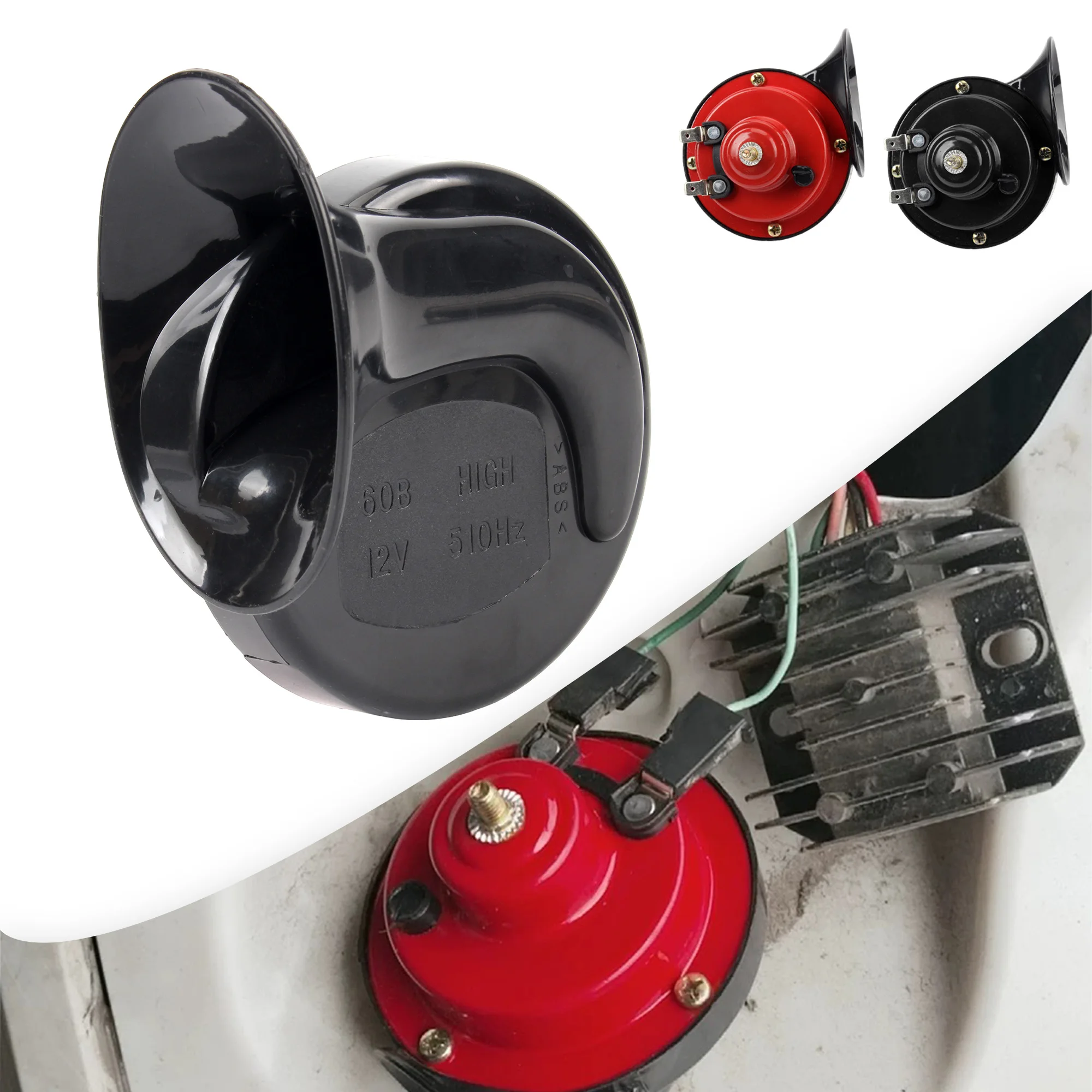 12V 24V Motorcycle Universal Snail Air Horn Air Horn Auto Snail Horn Loud Horn for Motorcycle Car Truck SUV Boat Accessories