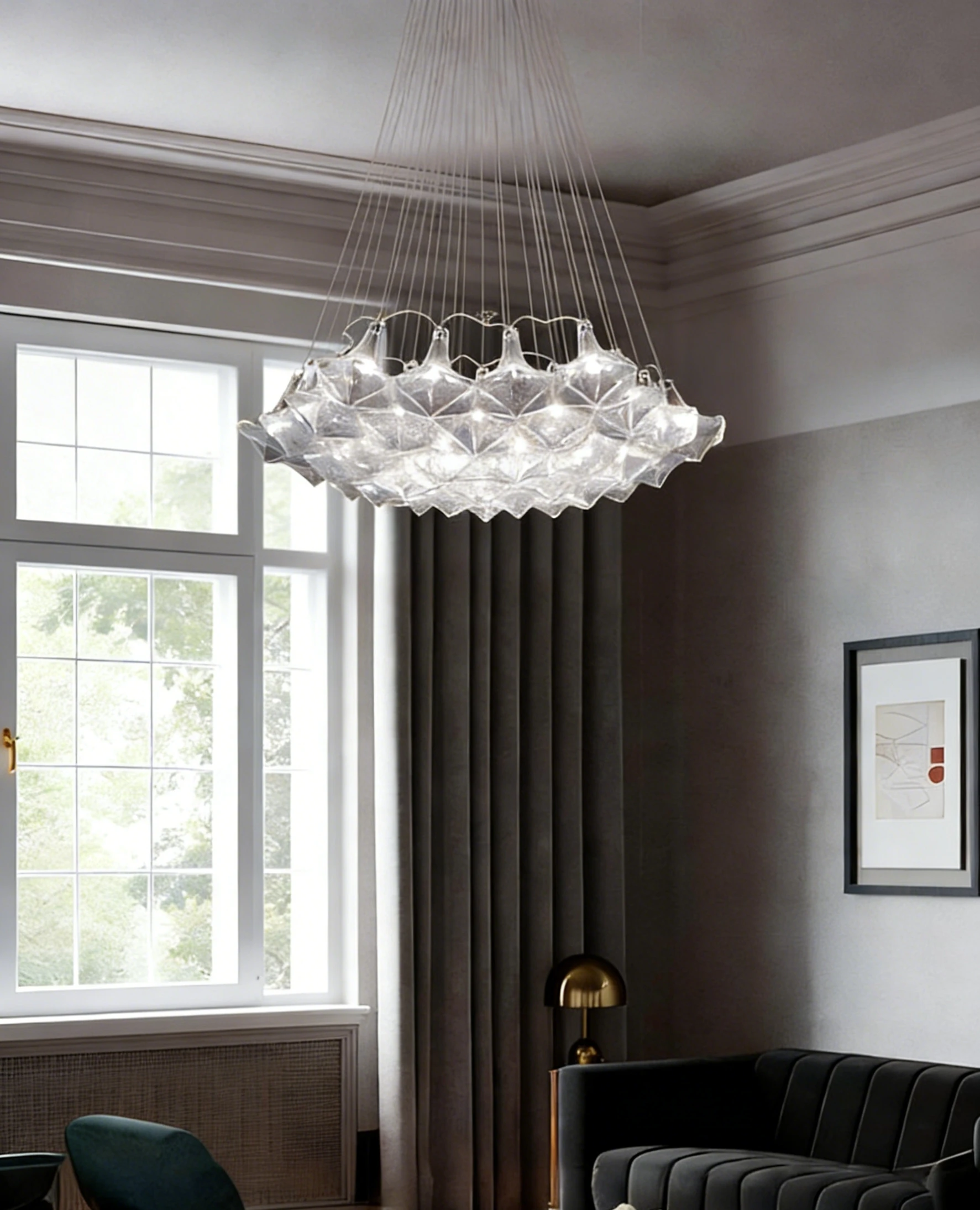 Nordic Simple Glass Bubble Chandelier Bedroom Clothing Store Lamp Cloud Soft Look Children Room Bar Villa Pendant Light