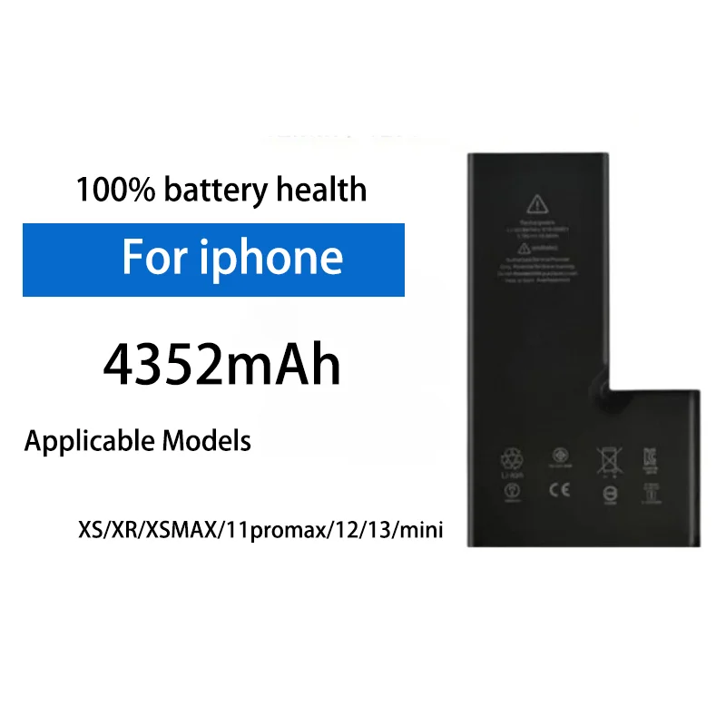 

4352mAh High Capacity Rechargeable Lithium Ion Battery For IPhone XS XR XS Max 11 Pro Max 12 13 Mini Replacement Battery