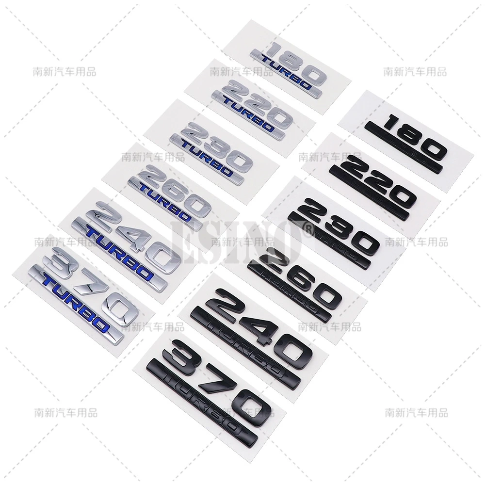Novo Emblema Adesivo 3D ABS 180 220 230 240 260 370 Turbo para Porta-Malas Traseiro e Decalque de Carroceria para Civic Accord XR-V CR-V HR-V Fit