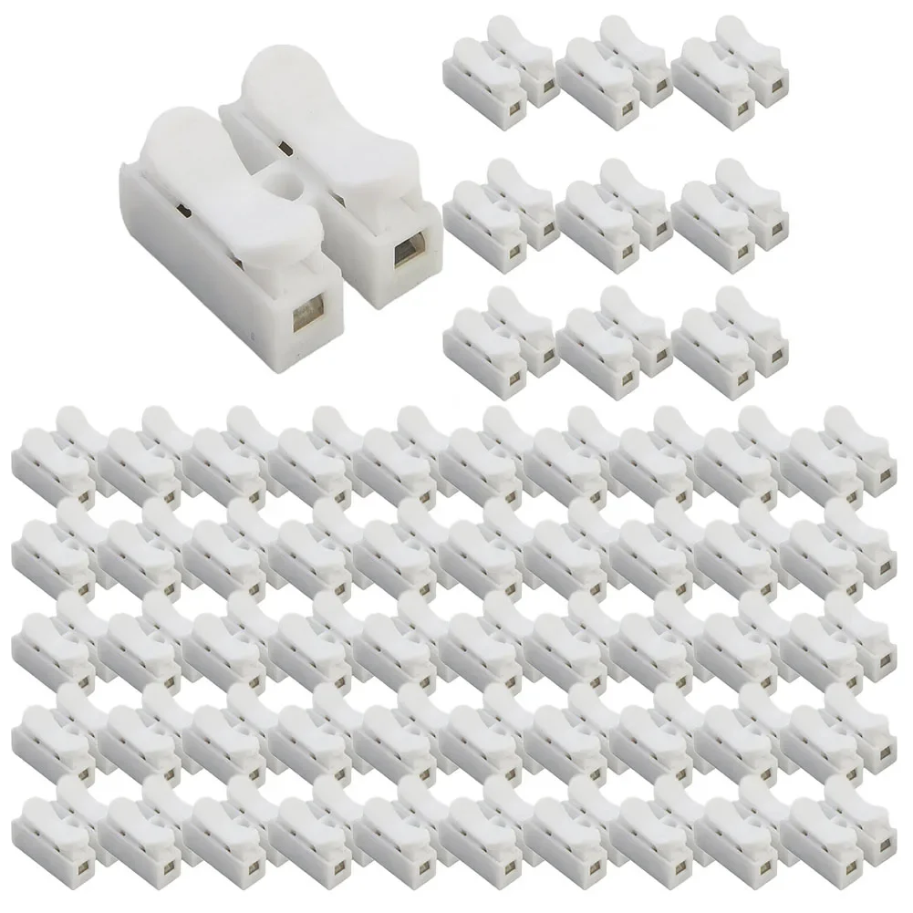 60Pcs CH2 Spring Quick Wire Connector Cable Clamp Terminal Block LED Strip Light High Frequency 2 Cores Electrical Supplies