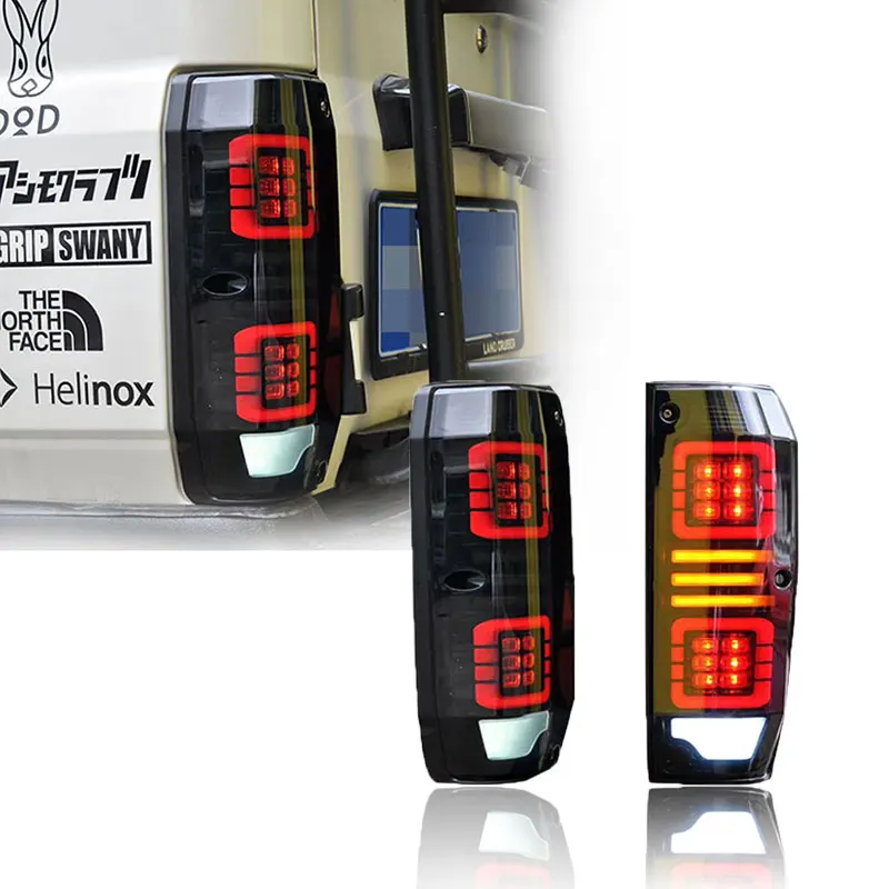 

Smoke LED Tail Lights for Land Cruiser LC76 1984-2020 - Sequential Signals, Black Housing, Plug & Play