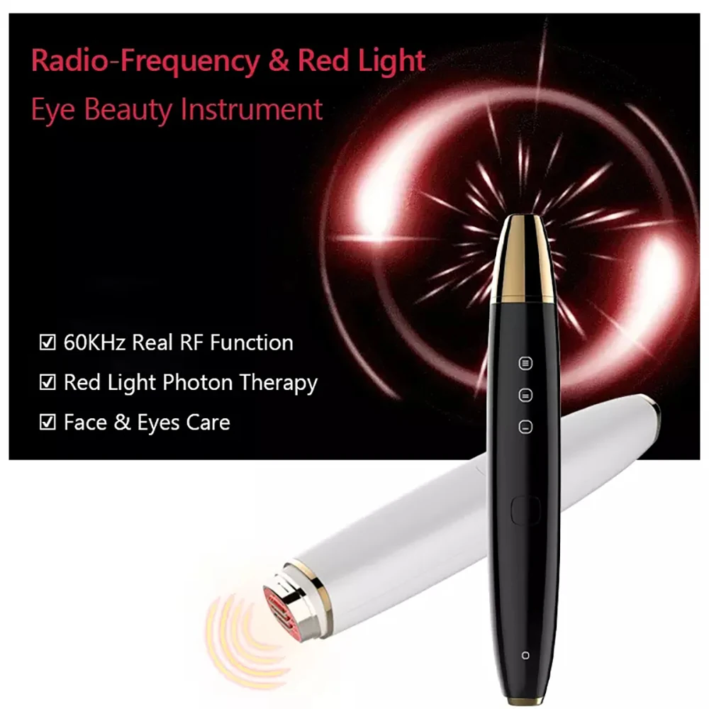 ABUU-Radio Frequency For Eyes Massage Anti Wrinkles Pen RF Lifting Red Light Therapy Portable Facial Appliances For Beauty
