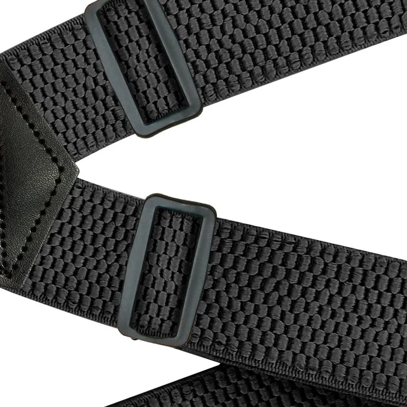 Office Worker Married Adult, Male 4 Shoulder Straps 3.8CM X-shaped Corn-patterned Elastic Hanging Belt Black Hook Buckle