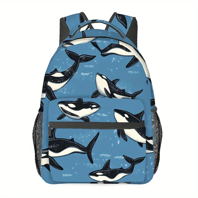 

Рюкзак Orcas с принтом «Океан», регулируемые лямки и застежка-молния, прочная полиэстеровая сумка для ноутбука «Снова в школу»
