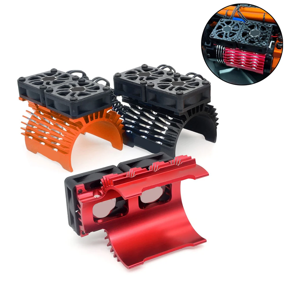 1PCS Aluminum Alloy Dual-Fan Heatsink With Carbon Fiber Shroud 8.4V 27000RPM Cooling System For 40mm/42mm Brushless Motors