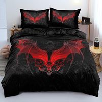 Bat Duvet Cover Set Gothic Style Wild Animal Comforter Cover for Kids Boys Girls Teens Bedroom Decor Full Queen King Bedding Set