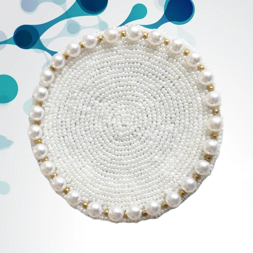 

Pearl Designed Cup Mat H made Beads Coaster Practical Tableware Accessories Protect Scratch Stain Isolate Heat Decorative