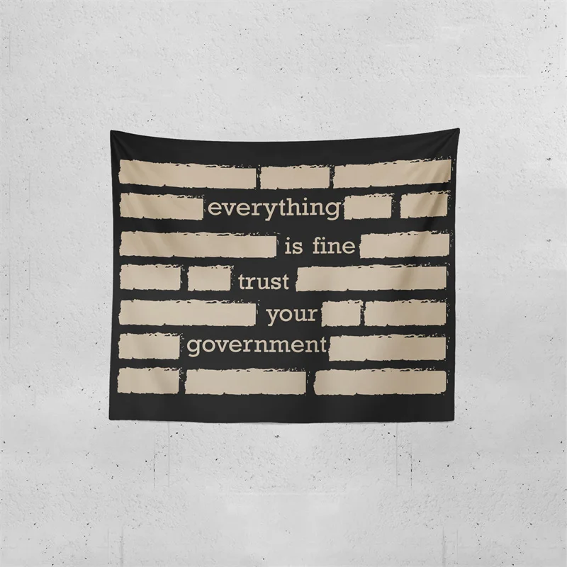 Gaslight Gatekeep Girlboss Everything is Fine Trust Your Government Meme Tapestry Wall Hanging Art for Bedroom Living Room Decor