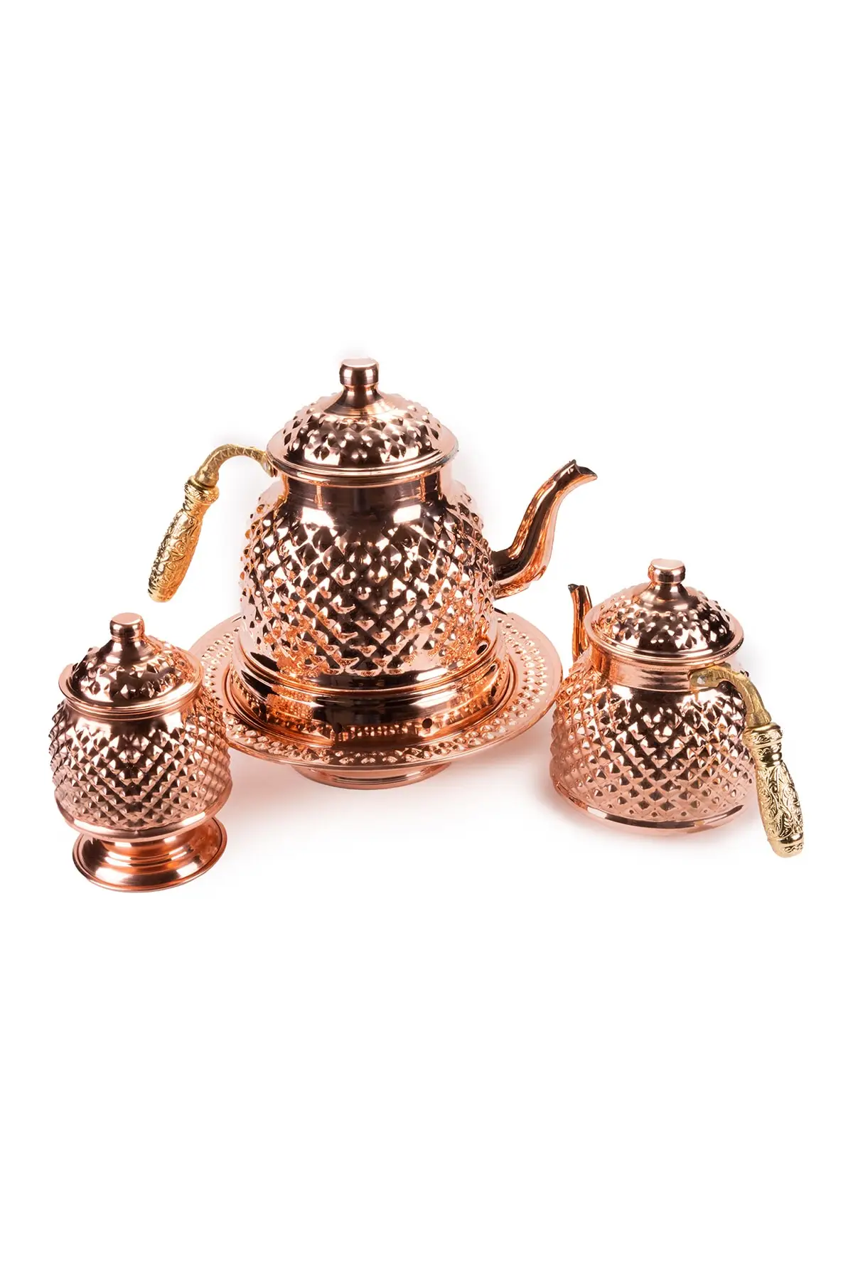 

DOLBOVI large size red Keops copper teapot and copper sugar bowl set Cooper Tea Pots Handmade