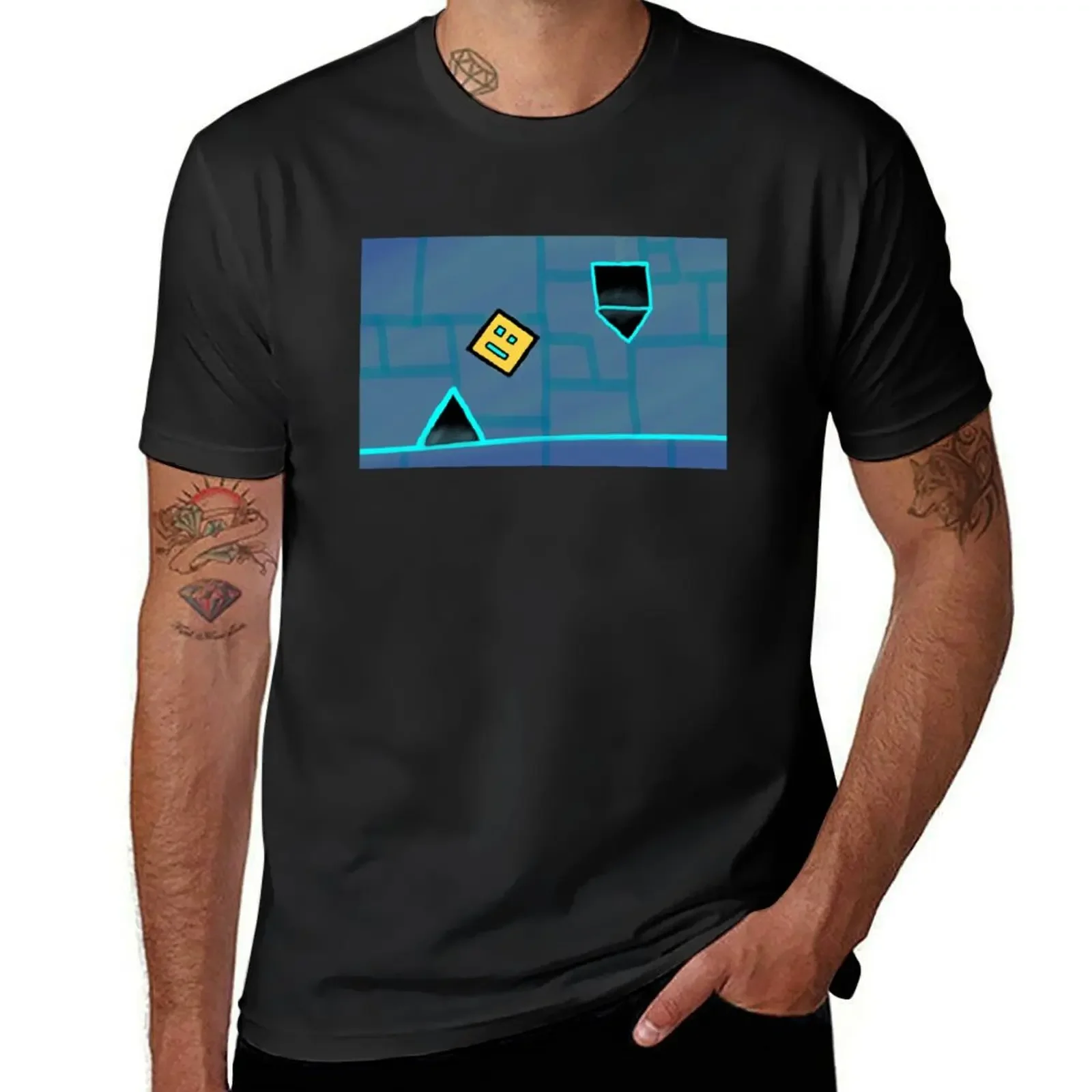 

Geometry Dash T-Shirt oversize t-shirts man summer shirt anime figures workout shirts for men