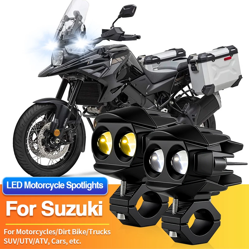 

1 Set LED Motorcycles Headlight 2-Color Spotlight Truck Car ATV Off Road for Suzuki Vstrom 250 650/1050 DL1050/1050 DL1050 XT