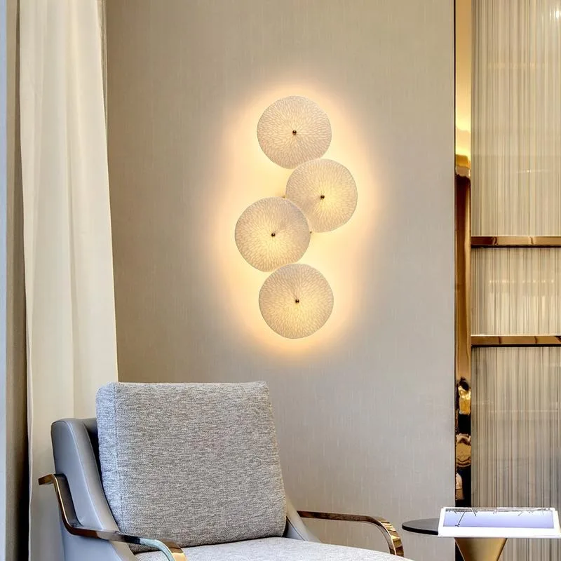 Art Deco Round Ceramic LED Wall Sconce light for Parlor Aisle Corridor Wall Lights Atmosphere Decoration Lamp Drop Shipping