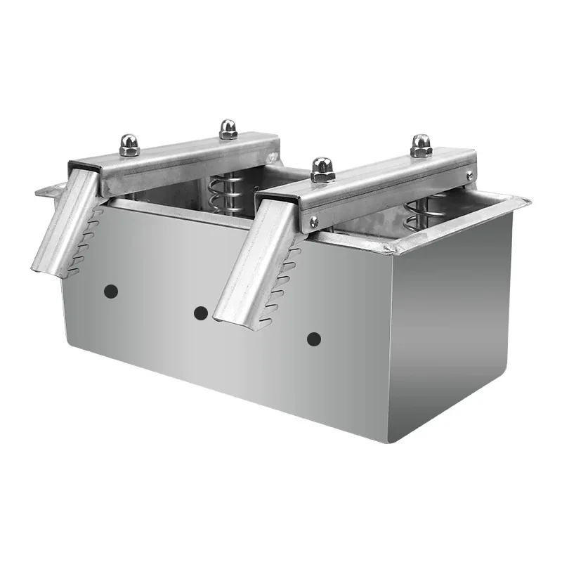Stainless Steel Double Cavity Meat Patty Mould Spring Press Burger Patty Forming Mold for Catering Canteen Fast Food Processing
