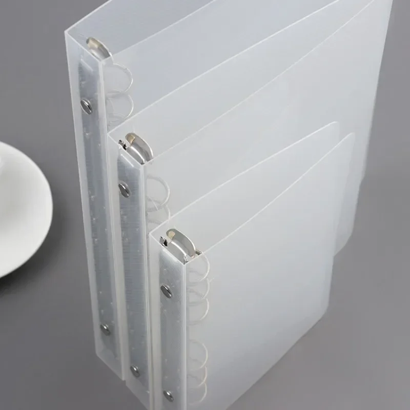 Creative transparent twill pp binder shell a6 a5 six-hole b5 nine-hole folder Notebook Loose Leaf Ring Binder Planner