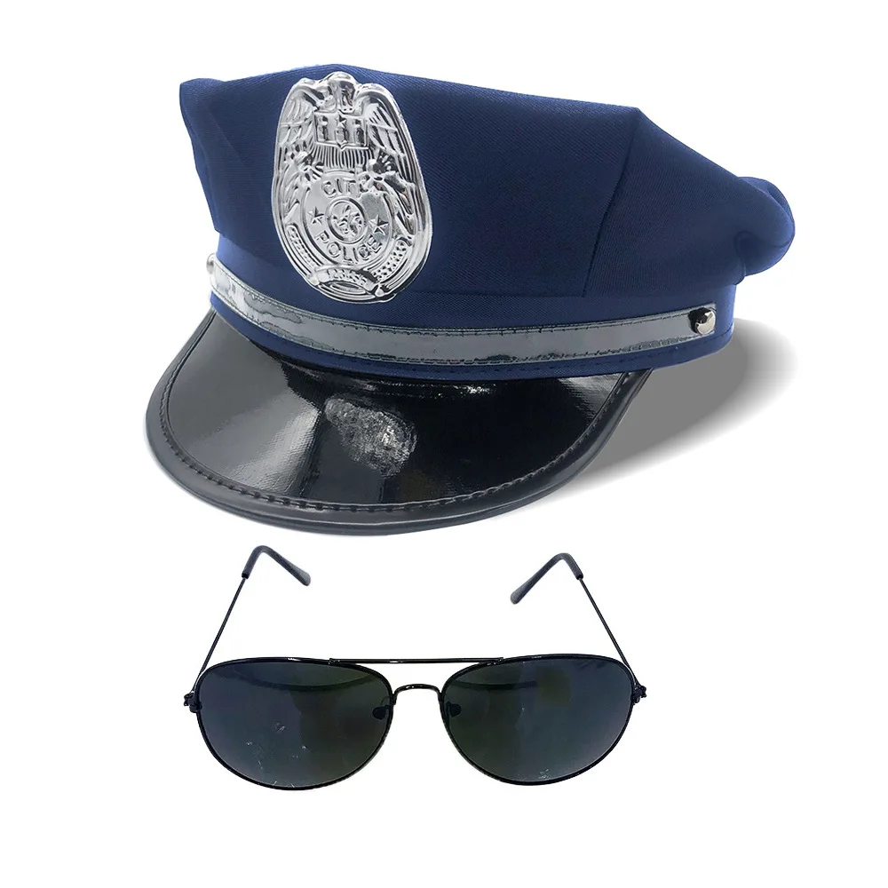 1PCS / 4-teiliges Set Erwachsene Polizei Hut Octagon Flachen Hut Cosplay Leistung Maskerade Spaß Requisiten Polizei Hut uniform Zubehör – Detail 14