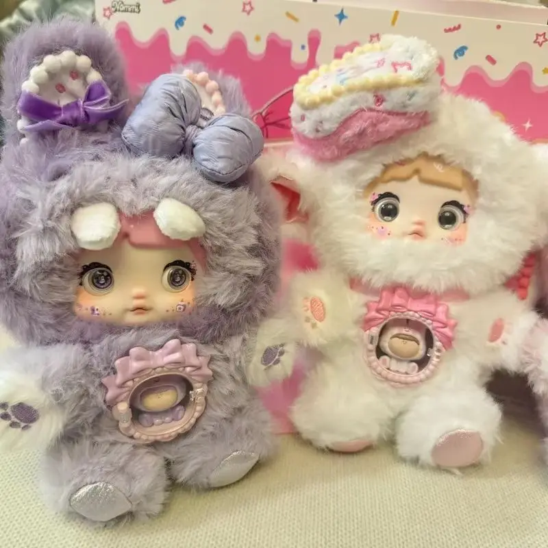 Novo genuíno nommi v7 uma mordida de querida série caixa cega bonito brinquedo de pelúcia modelo boneca na moda vinil caixa mistério mochila ornamento