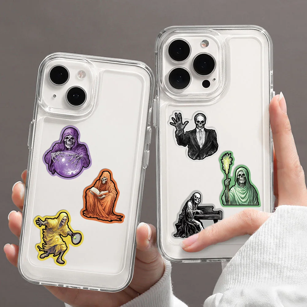 50Pcs Funny Colorful Skull Stickers Cool Skeleton DIY Stickers Scrapbooking Phone Luggage Skateboard Waterproof Decals