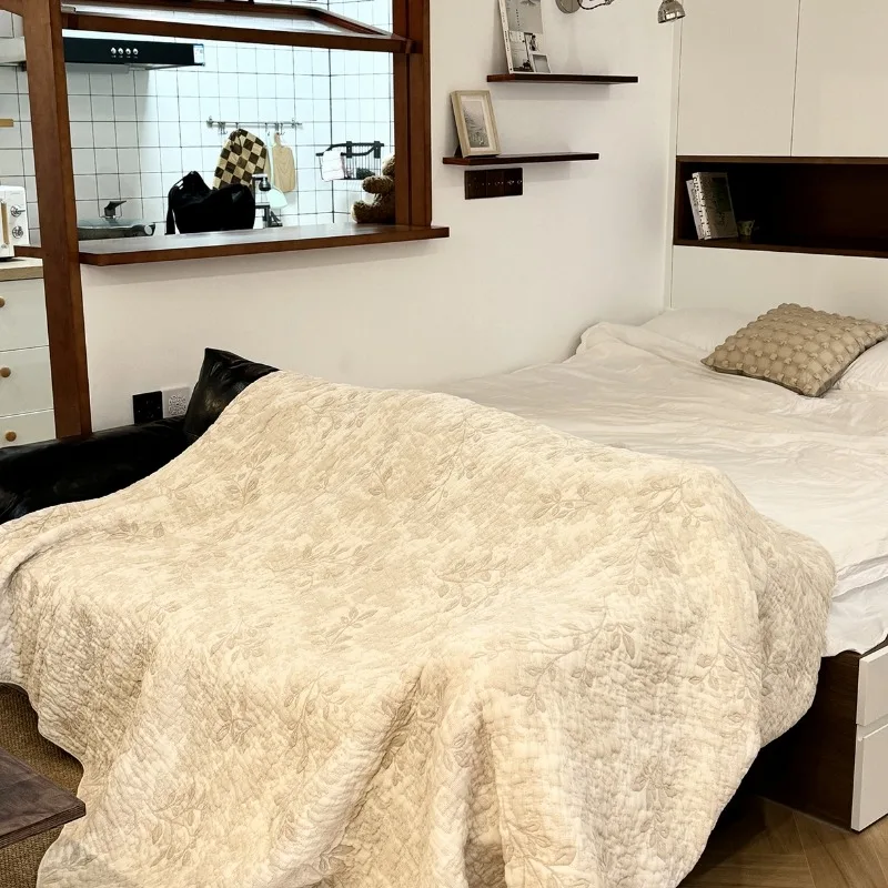 Multi-functional puff blanket soft waxy skin-friendly bedroom sofa decorative blanket afternoon nap shawl blanket