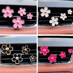 Car Air Fresheners,  Car Scents Vent Clip Air Freshener, Flower Air Freshener Car Clips, Pink & White&black