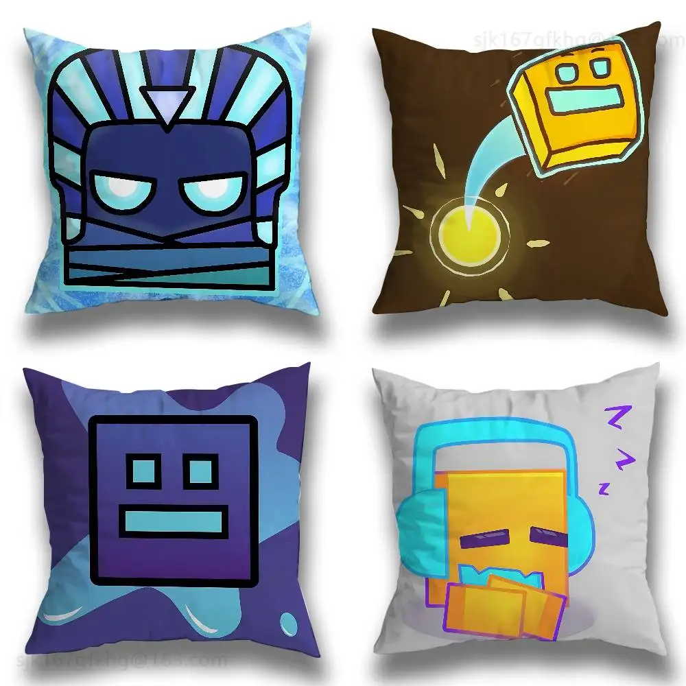 

Game G-Geometry D-Dash-s Pillow Case Anti-dustmite Pillowcase Invisible zipper silky short plush Sofa cushion cover