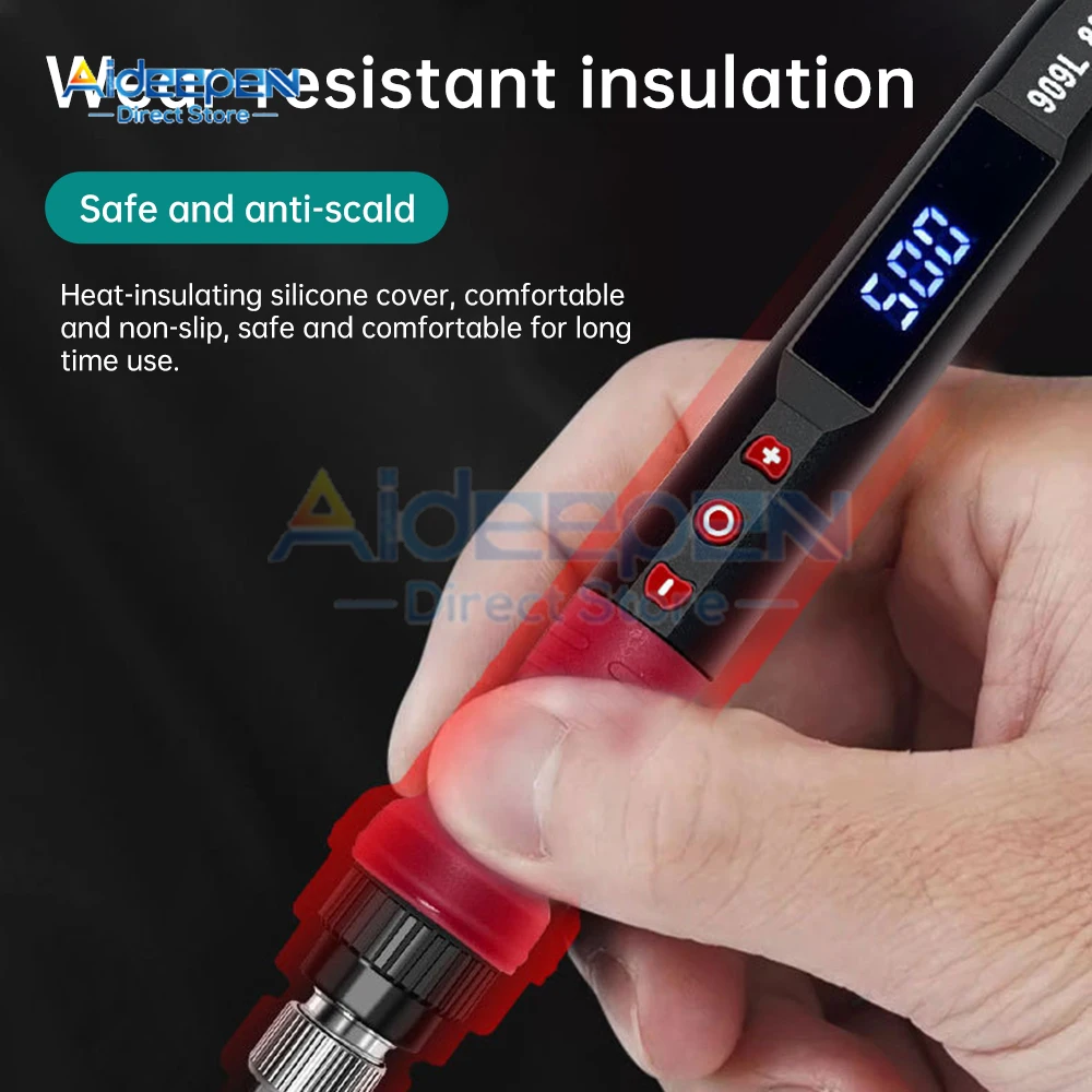 80W Electric Soldering Iron Adjustable Temperature LED Digital Display Thermostatic Iron Suitable for Jewelry Electrical Repair