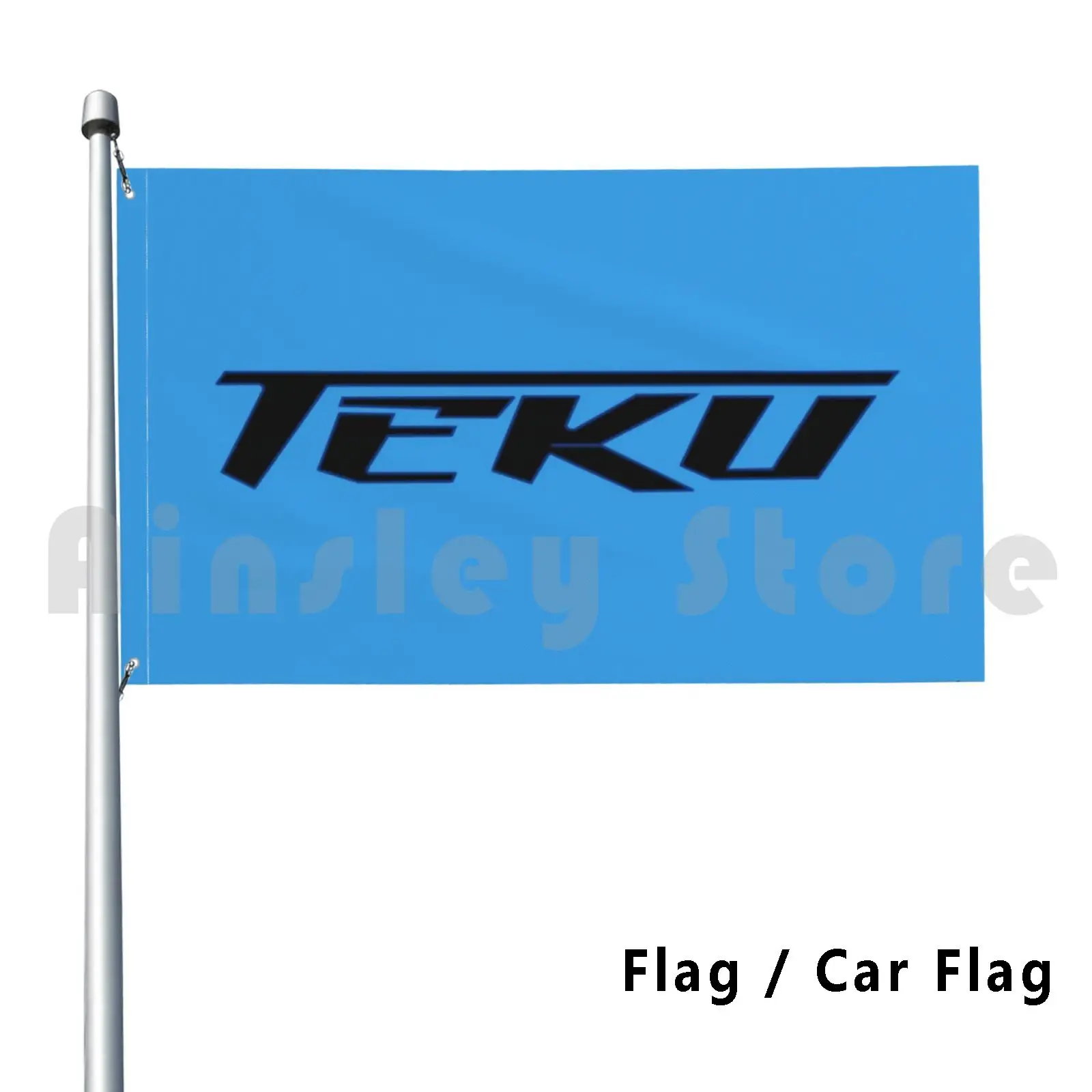 Logotipo inglés de Teku (borderado) Bandera de decoración al aire libre Bandera de coche Teku Acceleracers World Race Rueda verte de alto voltaje