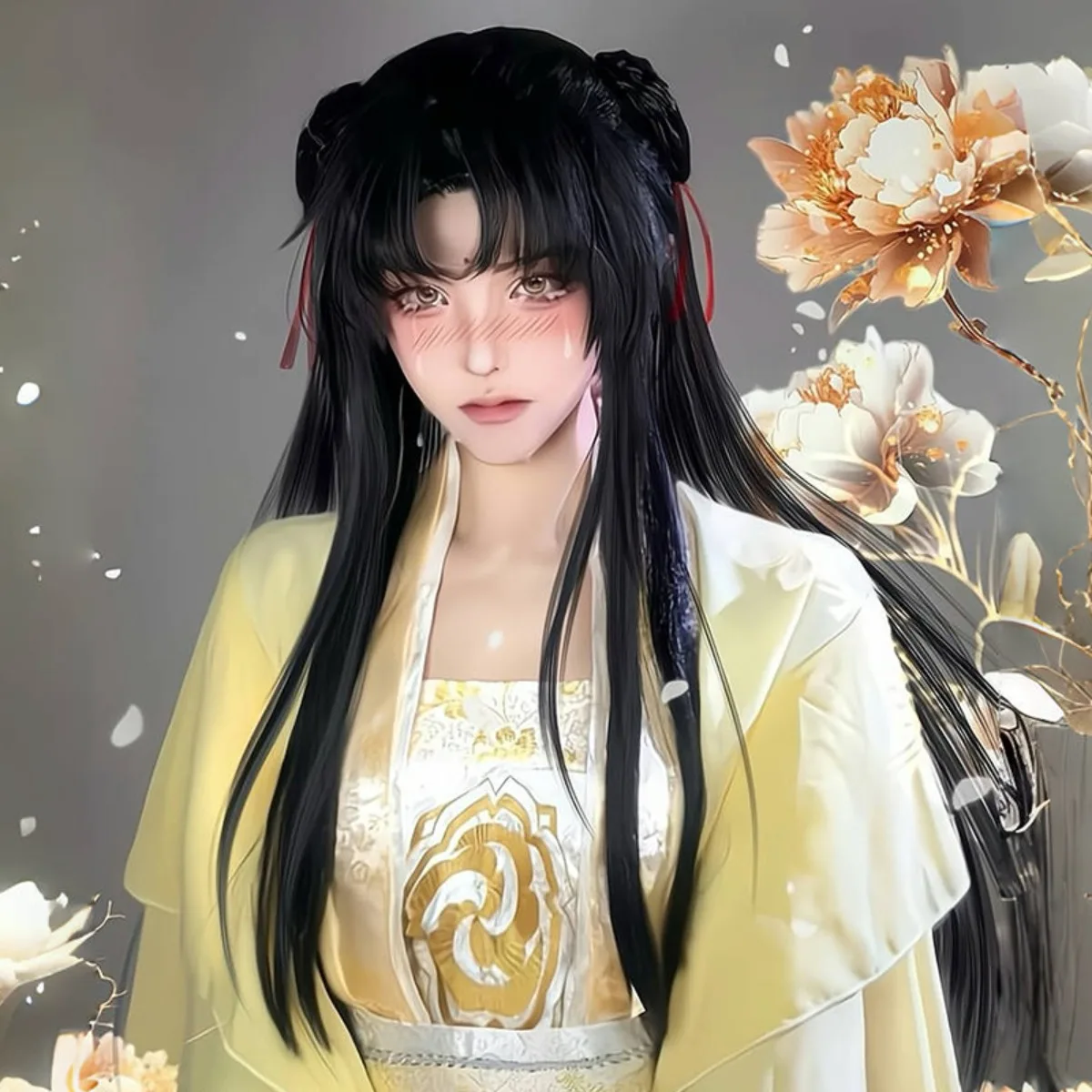 Long Straight Cosplay Wig with Air Bangs for Jin Ling | Custom Ancient Chinese Style Full Wig from Mo Dao Zu Shi