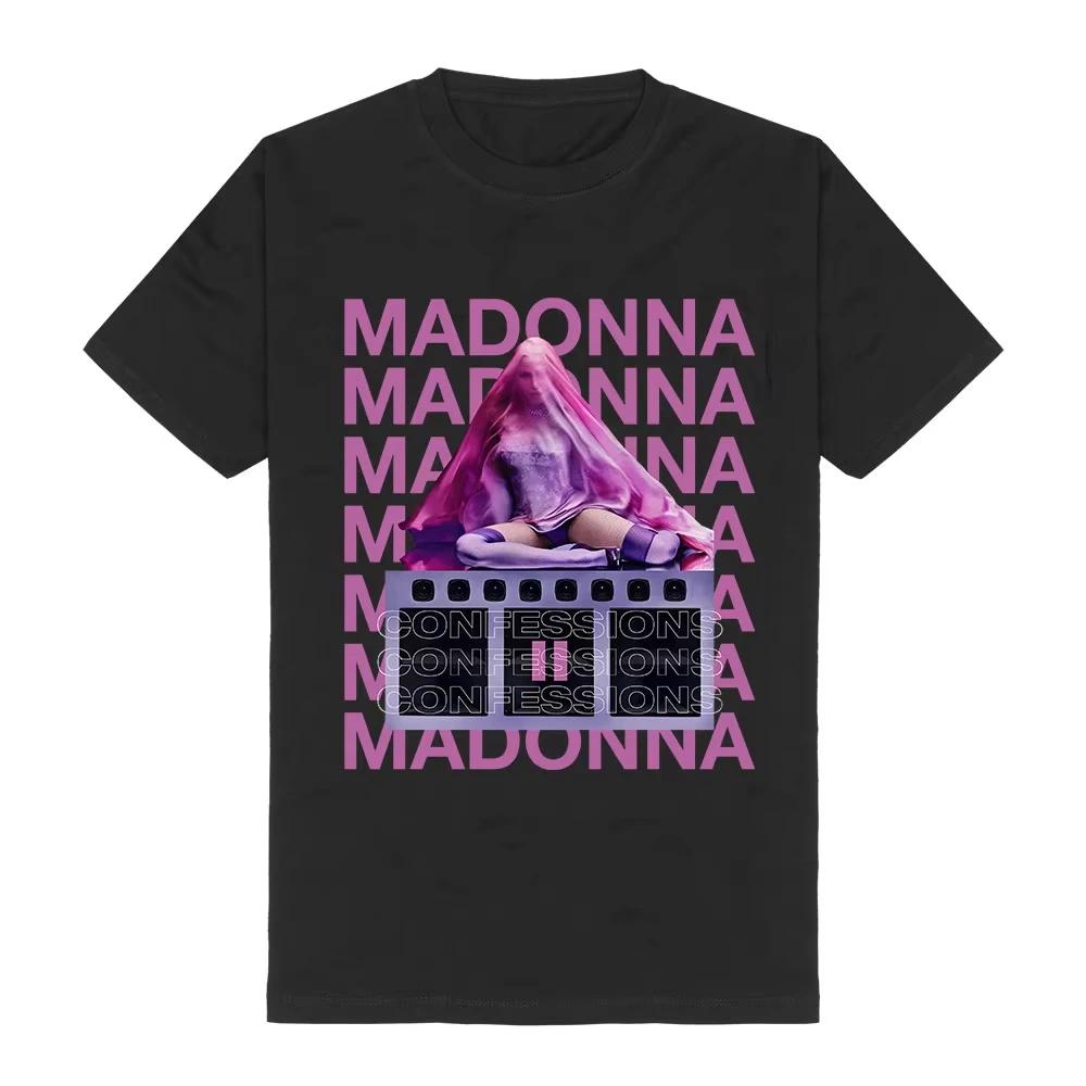 Unisex Streetwear Madonnaa CONFESSIONS II Tees Graphic Print Clothing Casual Loose Fashion Cotton T-shirt O-neck Design Shirts