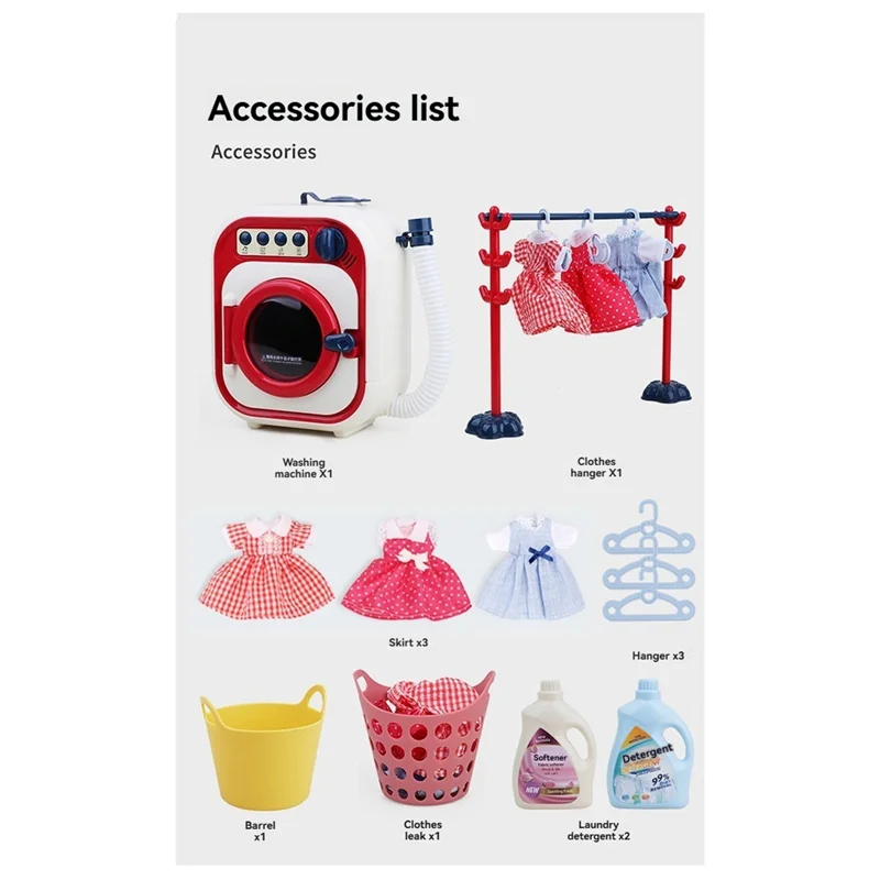 【BABY】Wasmachine voor kinderen Mini Simulatie Meubels Wasmachine Lichte muziek Fantasiespel Cadeau Muziek met verlichting Verjaardagscadeau