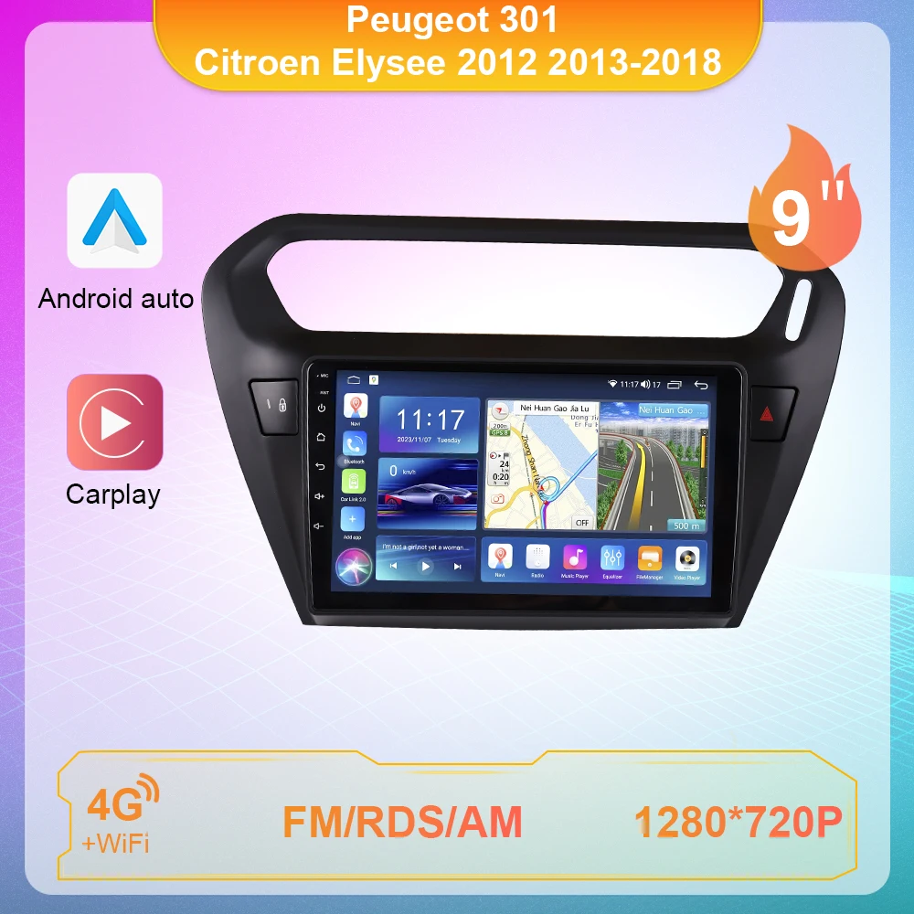 

Car Multimedia Radio For Peugeot 301 Citroen Elysee 2012-2018 Android Car Stereo Autoradio Player Navigation DSP Receiver 2din